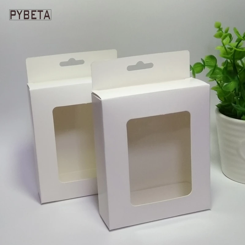 50pcs/lot- 3*8*13cm,3*10*12cm  White Paper Box with window candle toys sample candy party gift packaging boxes