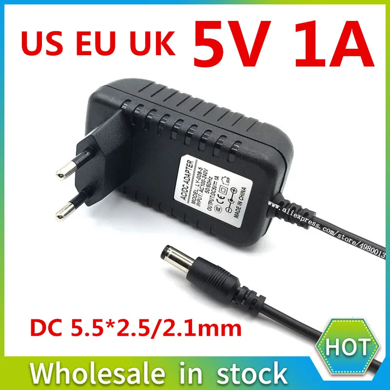1 шт. AC/DC адаптер DC 5 В 1A AC 100 240 конвертер питания вольт 1000мА 5V1A зарядное устройство