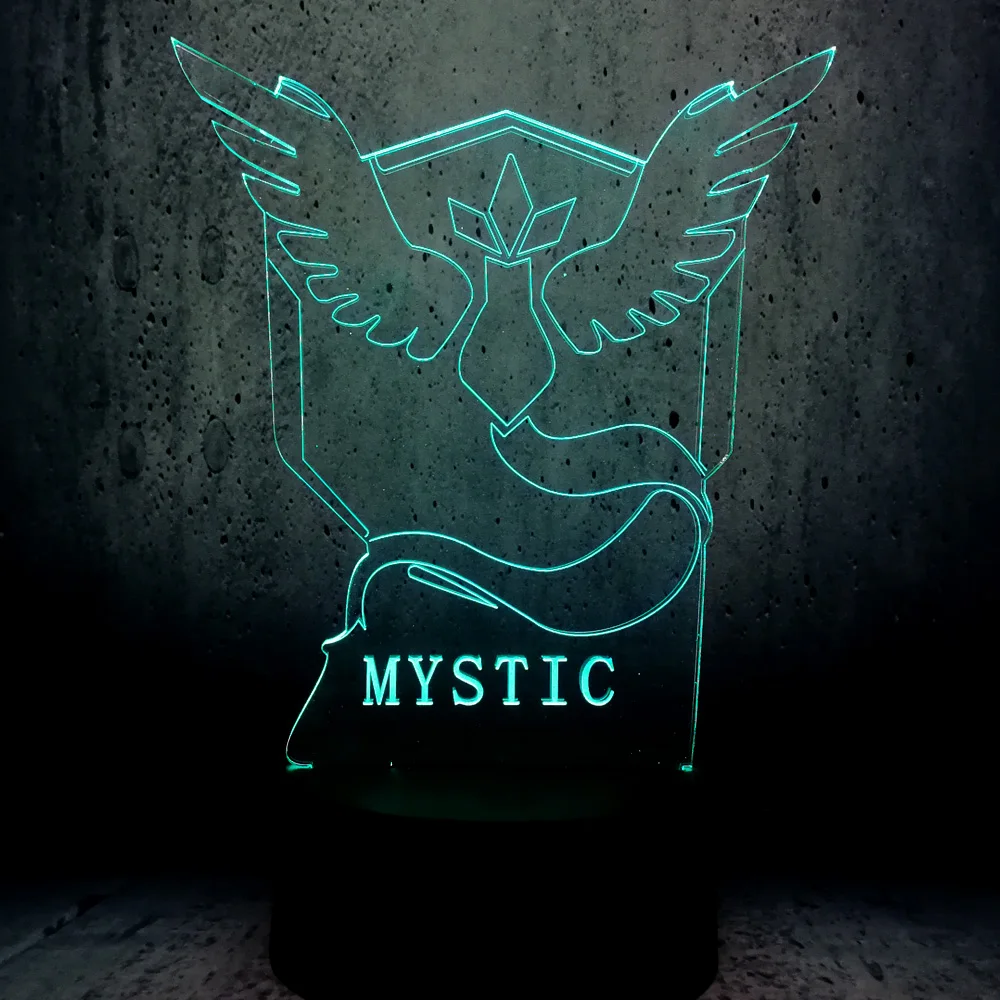 USB лампа 3D LED ночник мультфильм Орел Покемон цвета изменить акриловый стол