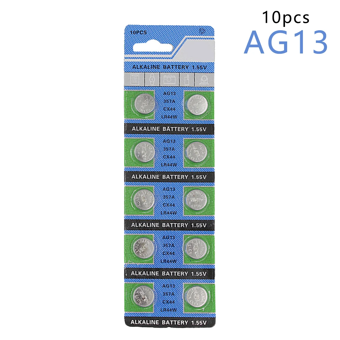 Centechia 10 Pcs AG13 LR44 357A S76E G13 Button Coin Cell Battery Batteries 1.55V Alkalinein