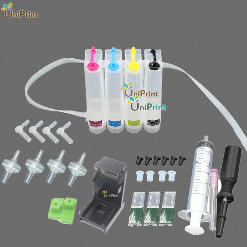 

UP Universal 4 colors DIY CISS kit with accessories compatible for HP 21 22 60 61 56 57 74 75 901 121 300 PG40 50 830