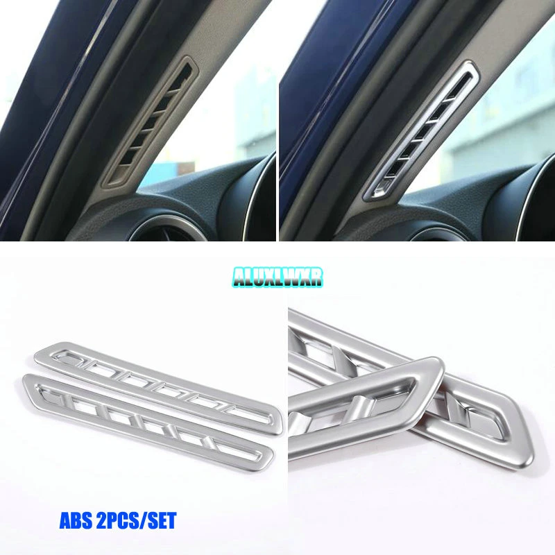 

Trim 2pcs Car Accessories Automobiles Car-styling for Alfa Romeo Giulia 2017 2018 ABS Chrome a Pillar AC Vent Outlet Frame Cover