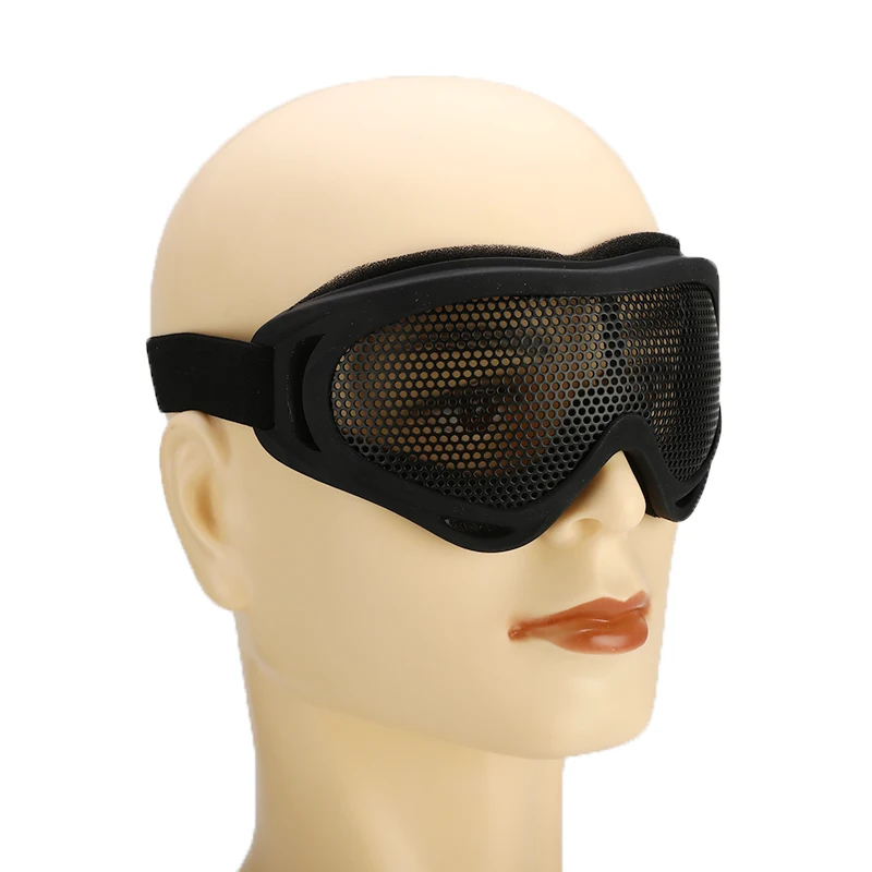 

Anti Fog Tactical Eye Protection Metal Mesh Glasses Eye Protective Comfortable Airsoft Safety Goggles Outdoor Black
