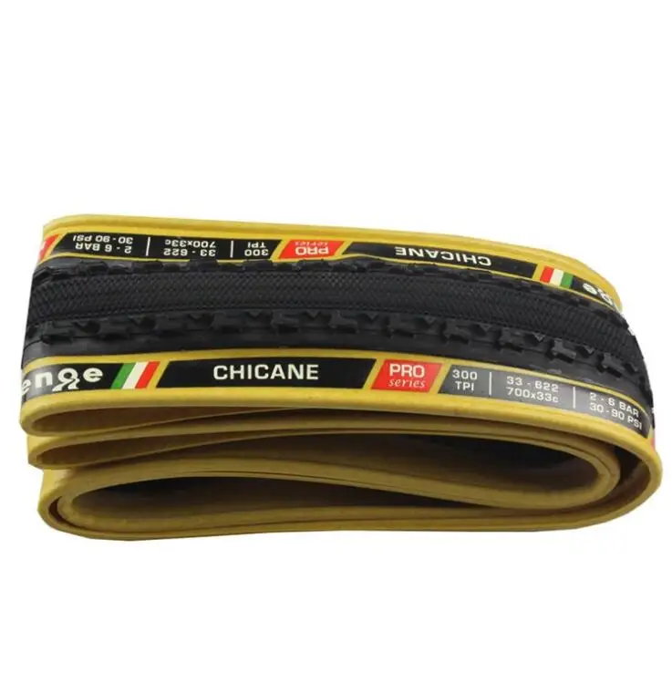 Challenger 700* 33C складной противоножевой 300TPI CHICANE велосипедные шины - Цвет: Black-Yellow