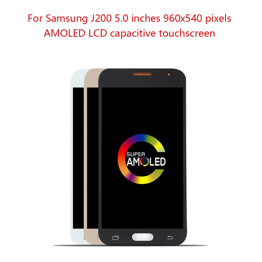 ЖК дисплей 5 0 дюймов Super AMOLED для SAMSUNG Galaxy J200 дигитайзер сенсорного экрана J2 2015