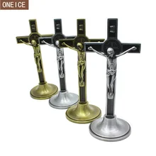 Church Relics Wall Crosses Crucifix Jesus Christ On The Stand Cross Wall Crucifix Antique Home Chapel Decoration Alloy material