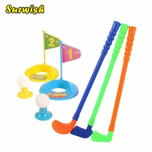 Surwish набор пластиковых 3 клюшек для гольфа 2 мяча 2 чашки 2 флага 2 тройники детские игрушки-цвет случайный