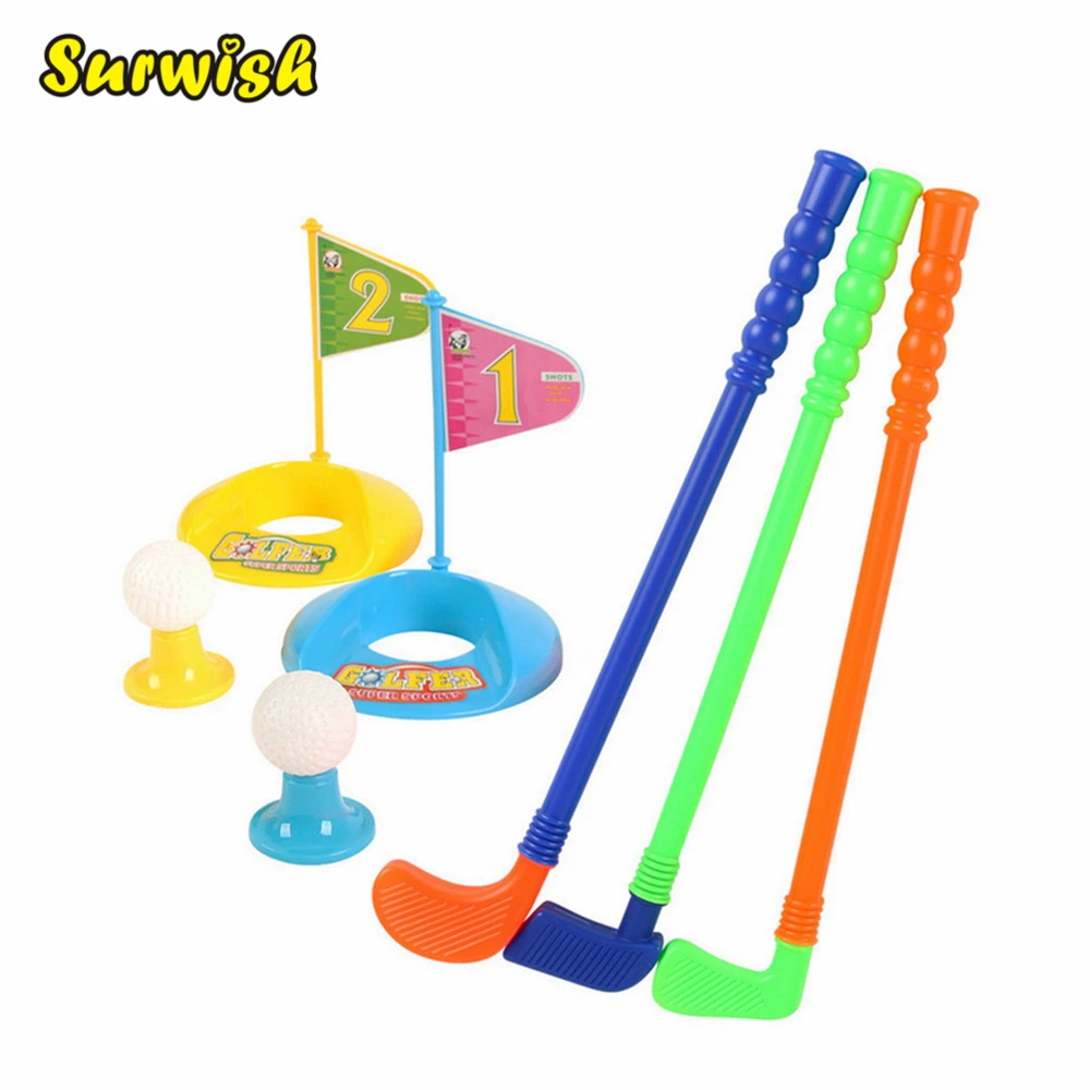 Buy Surwish Set of Plastic 3 Golf Putter Club 2 Balls 2 Putting Cup 2 Flags 2