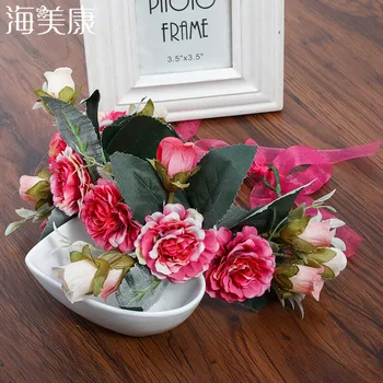 

Haimeikang New Creative Flower Wreath Hair Band Bride Headband Ribbon Floral Garlands Women Hair Accessories Wedding Decoration