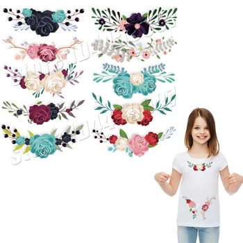 

Elegant Flowers Design Patches For T-Shirts Applique Washable Decor For Clothing Girls Stickers DIY Creative Handmade Parches