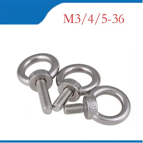 

Eye bolt 304 Metric Thread M3 M4 M5 M6 M8 M10 M12 M16 M18 M20 M24 Lifting Bolt Eye Hook Bolts Shouldered Lifting eye ring nuts