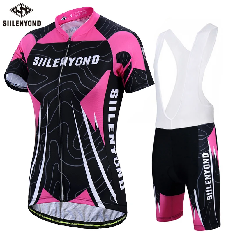 Siilenyond Pro, Женский комплект Джерси для велоспорта, анти-УФ, одежда для горного велосипеда, летняя спортивная одежда, одежда для велоспорта, костюм для велоспорта, униформа для велоспорта - Цвет: Bib Cycling Set