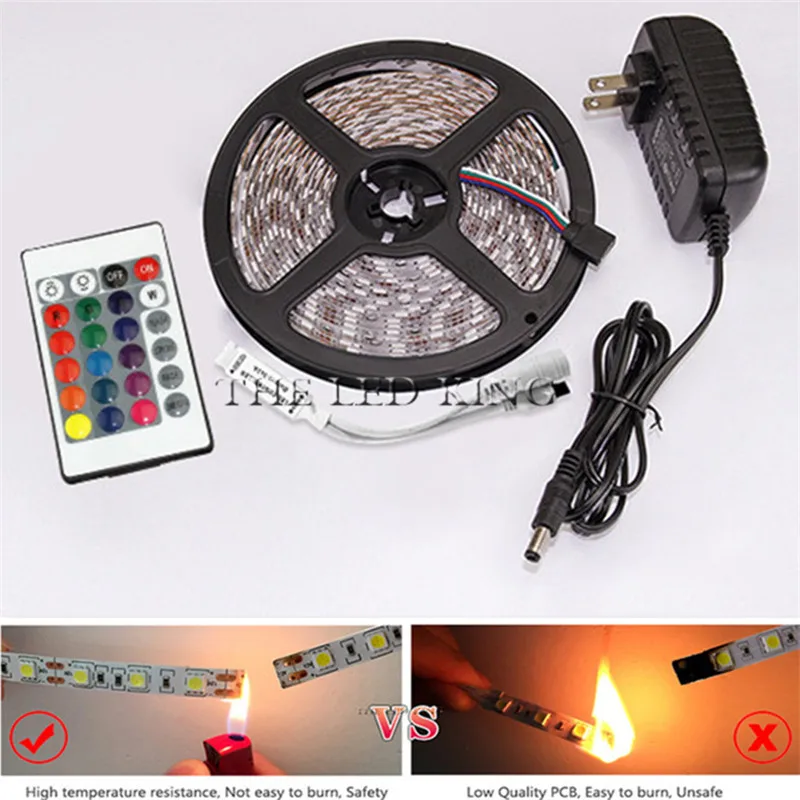 Светодиодная лента SMD5050 RGB холодного и теплого белого света неводонепроницаемая