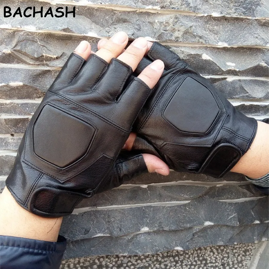 BACHASH козья кожа высокого качества, черные перчатки, Нескользящие с наручными упражнениями, Твердые перчатки гантели