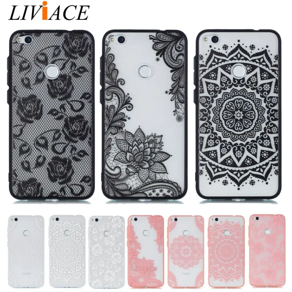 

case for HUAWEI P8 LITE 2017 2015 2016 girl 3D lace flower tpu silicone back cover for huawei p9 lite p10 plus p8lite hauwei