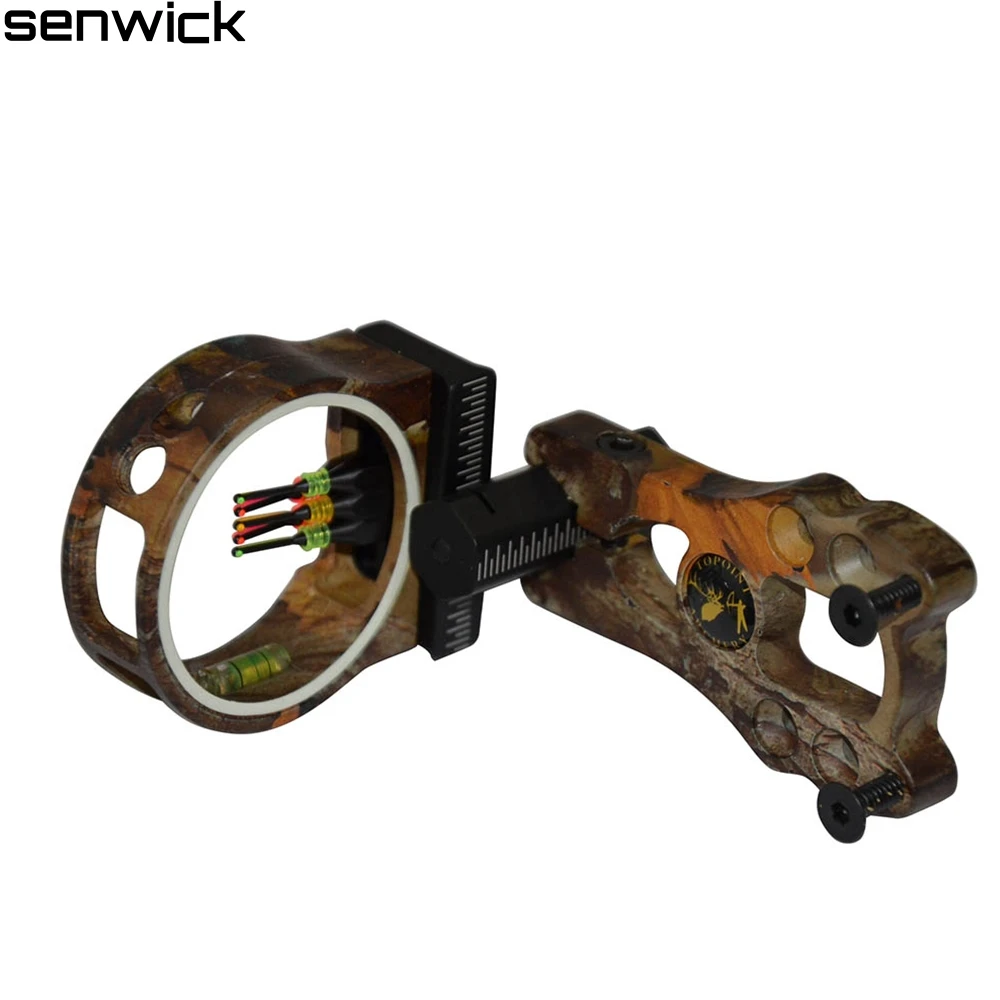 Compound Bow 5 Pin Bow Sight With Led Light,0.029" Fiber, Brass Pin