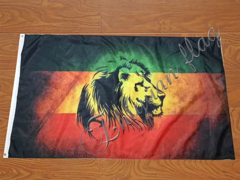 

custom 90x150cm King Lion flag with rainbow color 3x5ft polyester Flag with grommet outdoor and indoor banner flag