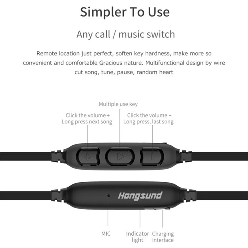 HS1 наушники IPX5 водонепроницаемые магический магнит притяжение Bluetooth 4,1 спортивные наушники с микрофоном Hongsund 12h говорящие