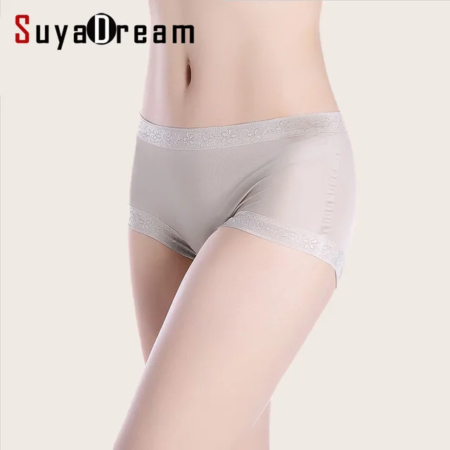 SILK women Boyshort 100 Natural silk seamless panties Mid rise Women