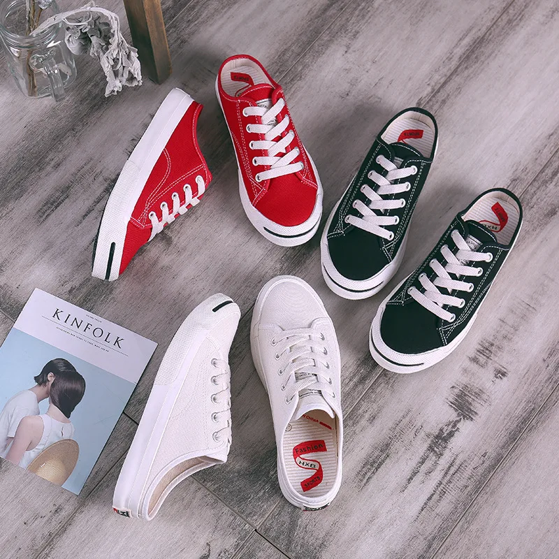 pointed toe canvas sneakers