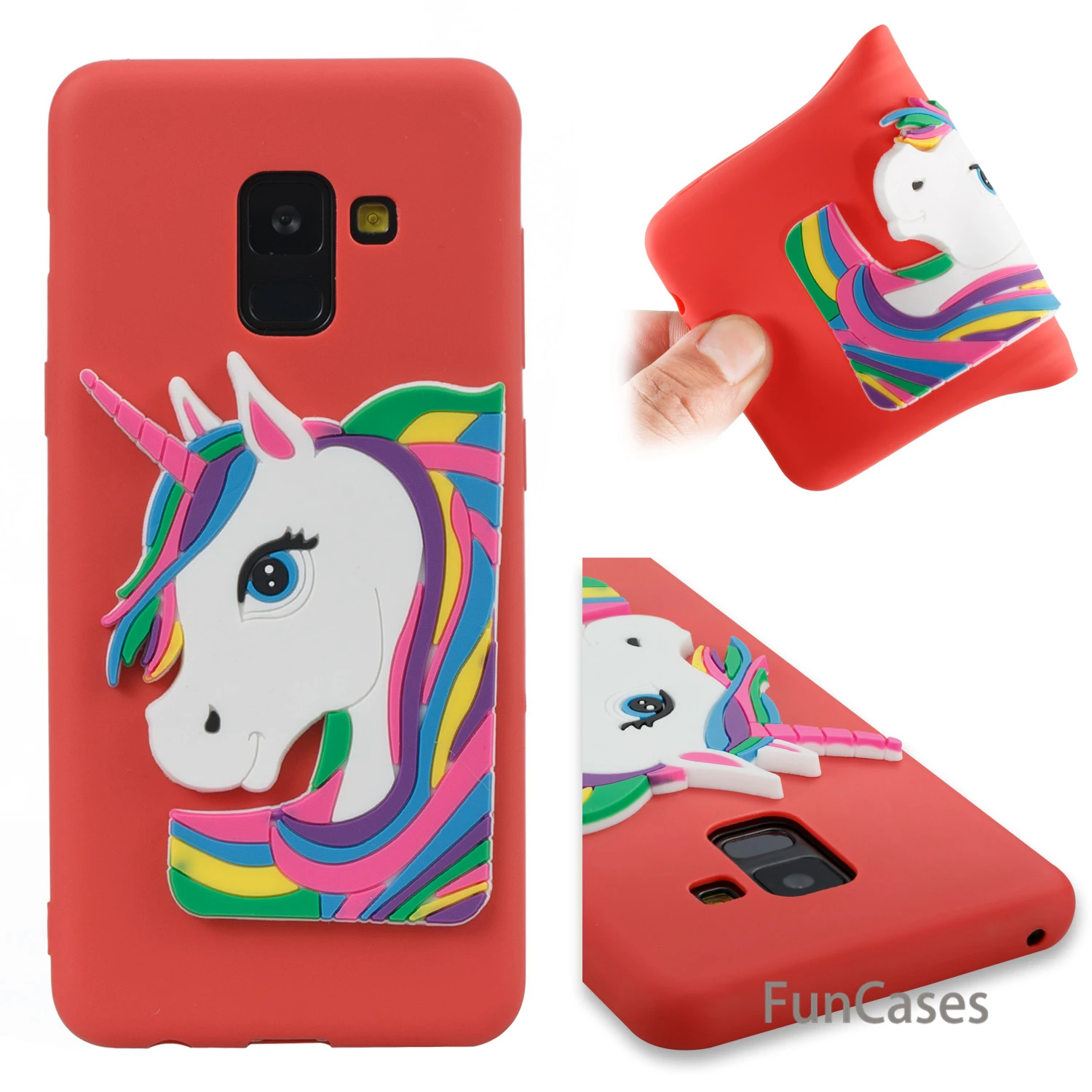 Cartoon Unicorn Case sFor Hoesjes Samsung A8 2018 Soft Silicone Back Cover Etui Vintage Phone Accessory Samsung Galaxy A8 2018