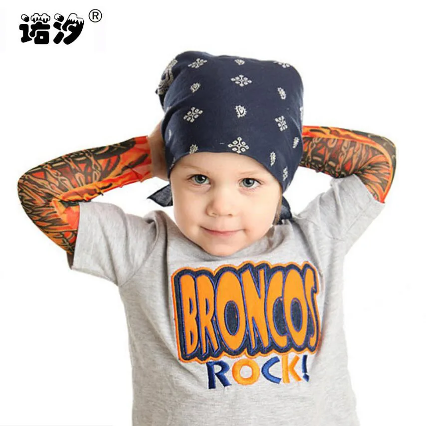 

Kids army tattoo sleeve baby fashion outwear children Sun protection cuff for boys girls Travel beach wearing Hip Hop clothes