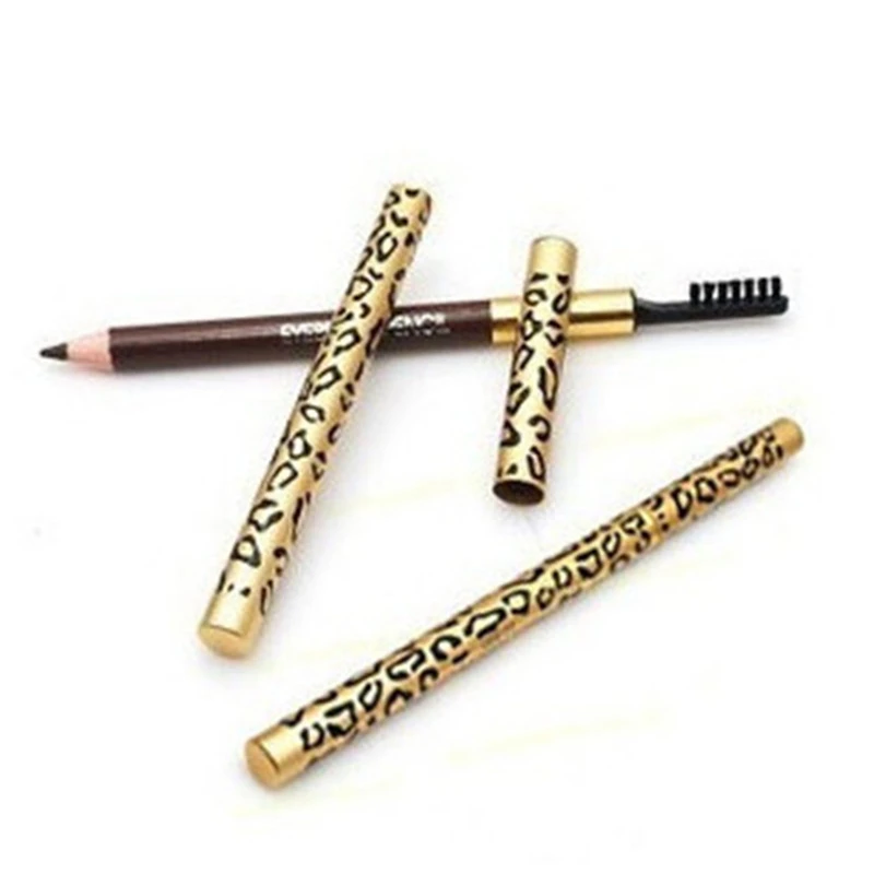 

1pcs Eyebrow Pencil & Brush eyebrow enhancer Longlasting makeup pencil to eye Two Sides With Brush Design Metal Casing
