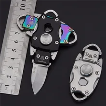 ФОТО 2018 new hot sale outdoor fixed mini gyro folding knife self-defense wilderness camping sharp tactical hunting knives edc tools