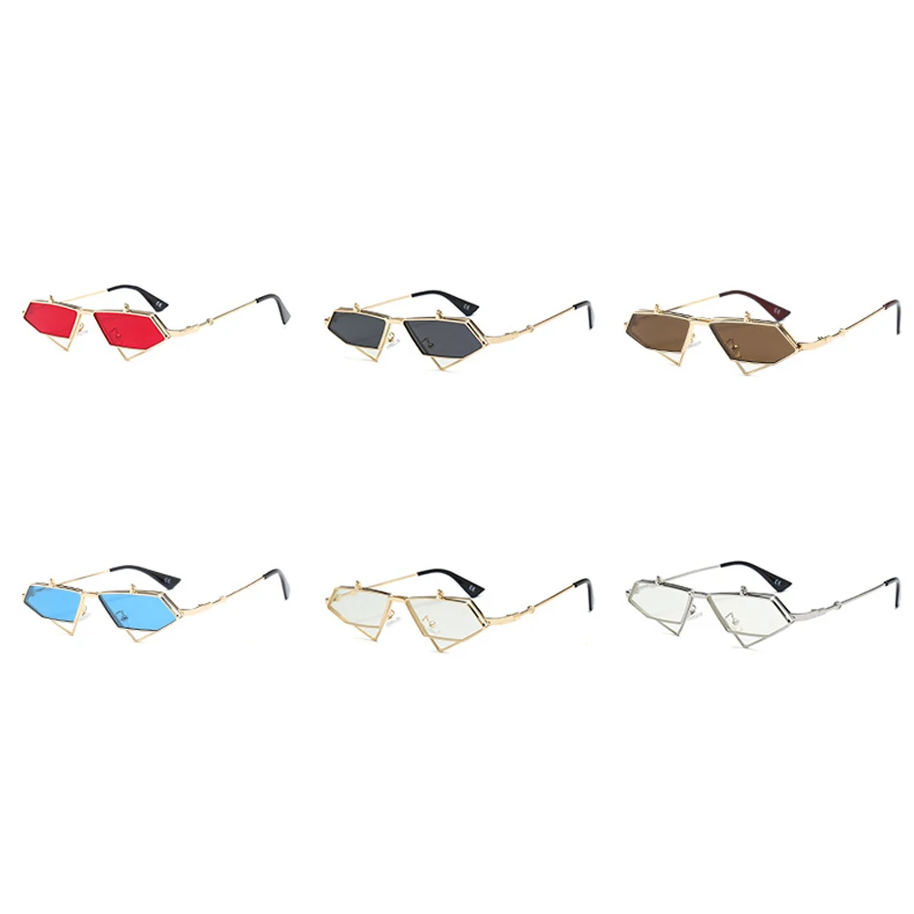 Kachawoo откидные солнцезащитные очки для мужчин в стиле панк красные синие Треугольные металлические Винтажные Солнцезащитные очки для женщин аксессуары для путешествий