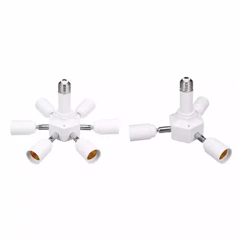 

Adjustable Rotatable 3 6 in1 E27 Base LED Bulb Holder Socket Splitter Light Lamp Bulb Adapter Holder 1 to 3 6 Lamp Bases