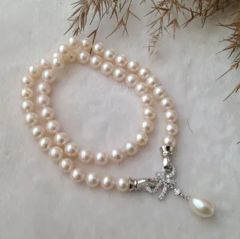 

natural 8-9mm freshwater pearl necklace pendant pearl necklace 18INCH