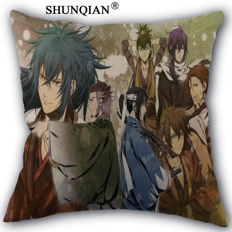 

Custom Pillow Cover Hakuouki Pillowcase Cotton Linen Fabric Home Textile Square Pillowcase 45X45cm Wedding Decorative No Fade