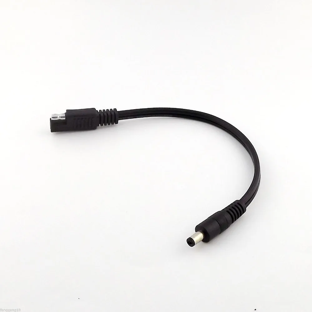 

1pc SAE 12V to 5.5mm x 2.1mm Male 16AWG DC Solar Power Automotive DIY Adapter Cable 25cm