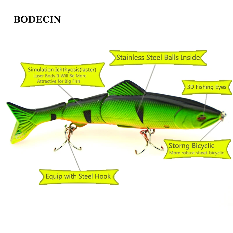 1pcs 127g 125mm Fishing Wobblers Lure Wobbler Lures Bait For Fish Peche 3 Segments Minnow Swimbait Hard Baits With Steel Ball (20)