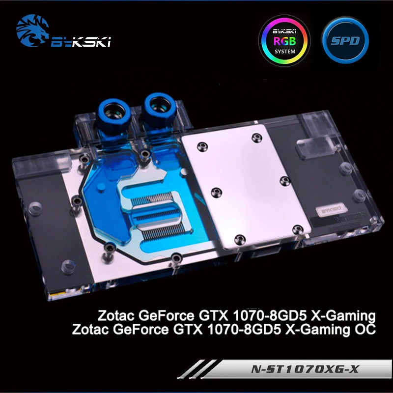 Bykski N-ST1070XG-X полноэкранная Графическая карта блок водяного охлаждения RGB/RBW для Zotac
