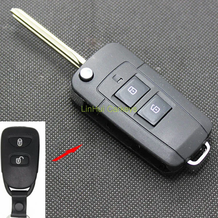 

PINECONE Key Case for HYUNDAI SANTAFE Santa Fe Car Key 2 Buttons Uncut Blade Modified Remote Blank Car Key Fob Shell Cover 1 PC