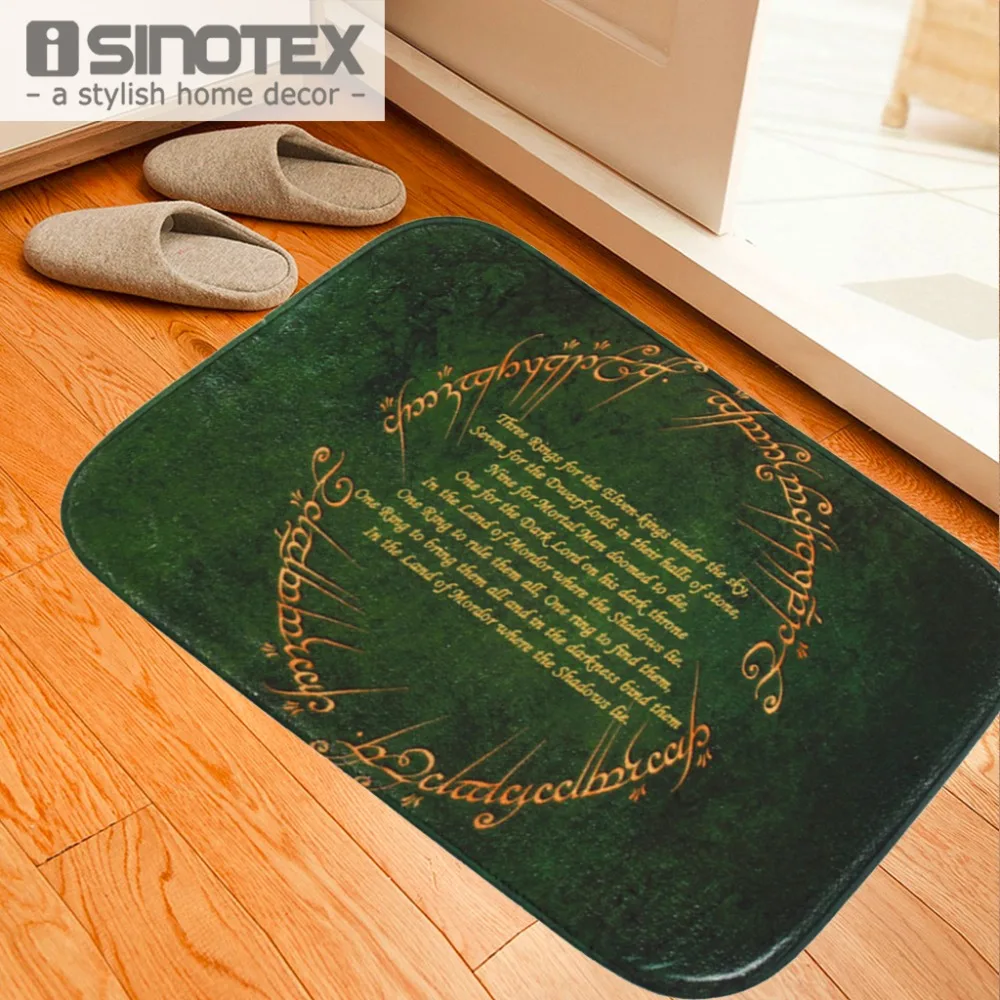

Floor Mat Carpet Green Letter Printed Pattern Anti-Slip Coral Fleece Mats Door Floor Carpets Home Living Room 40*60cm 1 PCS/Lot