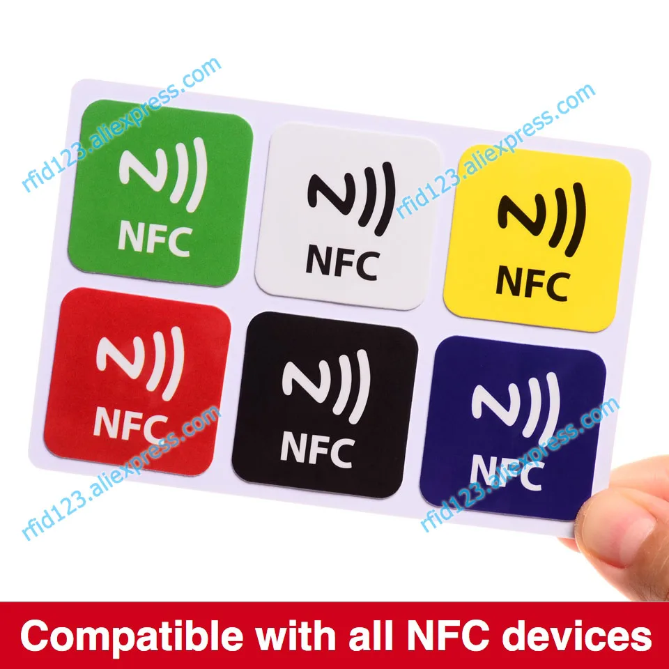 6 шт./лот NTAG213, NFC метки RFID клейкая этикетка наклейка, совместима со всеми продуктами nfc