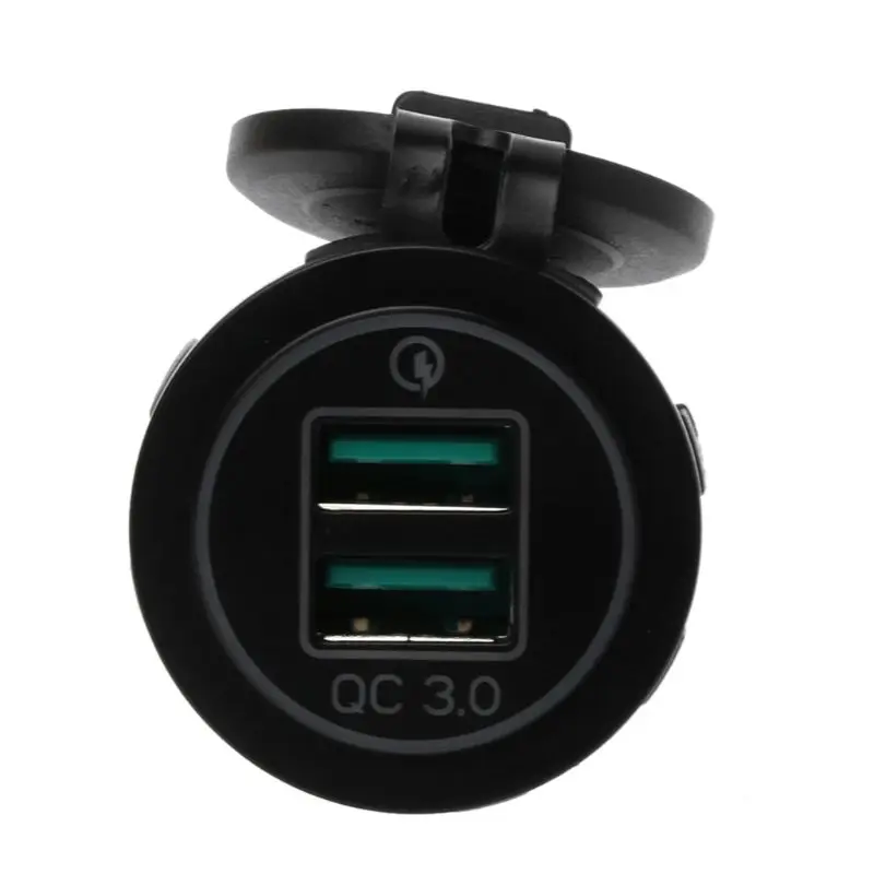 Двойное USB быстрое зарядное устройство 3 0 светодиодный для 12 В/24 В автомобиля