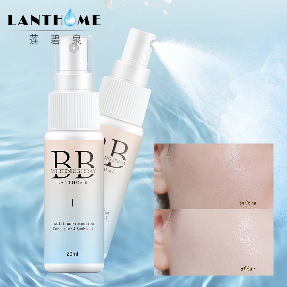 LANTHOME Skin Whitening Spray BB Cream Concealer Brighten Whitening Moisturizing Base Face Foundation Makeup Beauty Skin Care