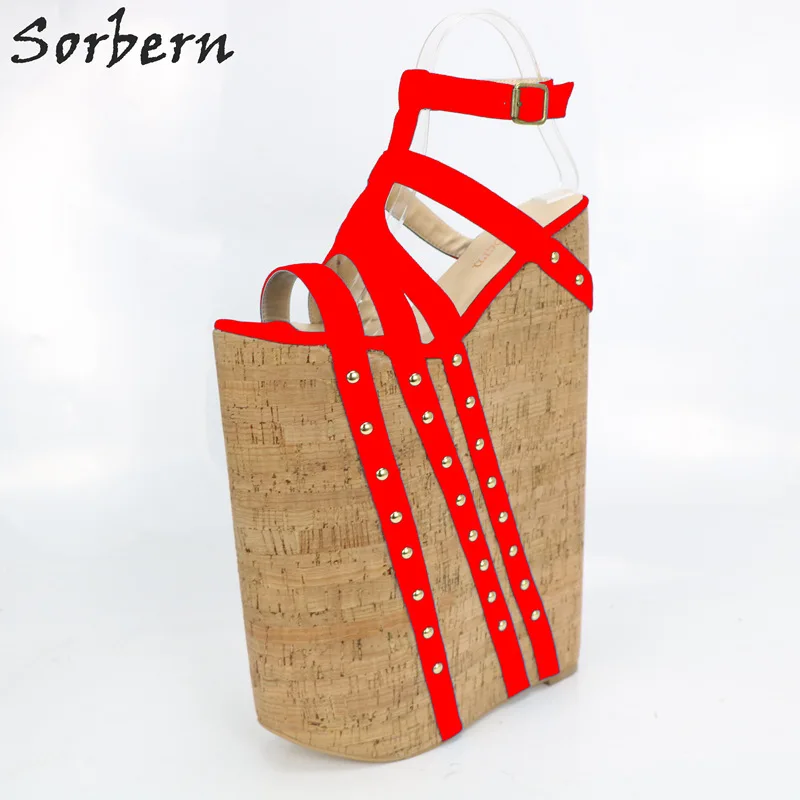 Cheap Sorbern Wedge Heels Sandals Women Ladies Shoes Summer Style Sandals Ladies Open Heels 35cm Heels Plus Size 4-15 Sandale Femme 2