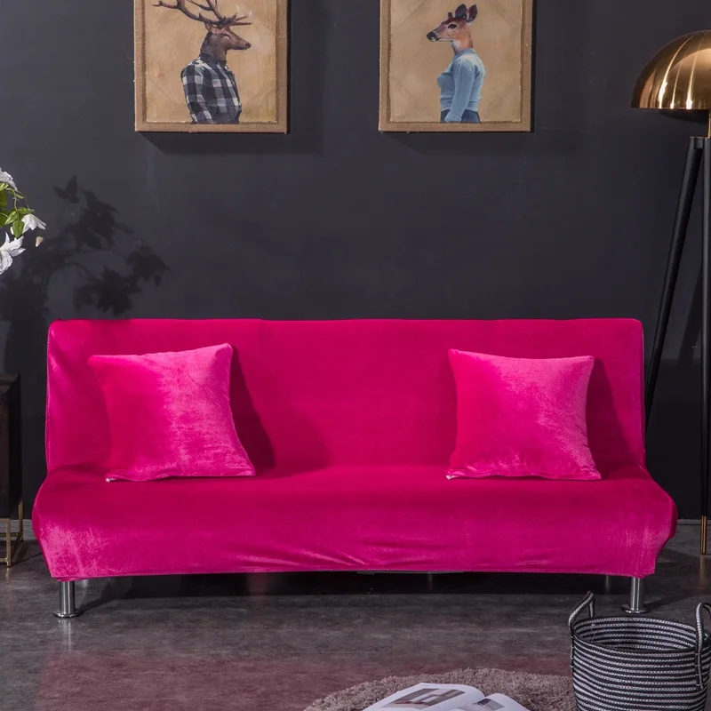 Сплошной цвет, безрукий чехол для дивана, все включено, складной эластичный чехол для дивана-кровати, универсальный чехол, 120-225 см, разные цвета, опция - Цвет: YL-YHR-mei hon se