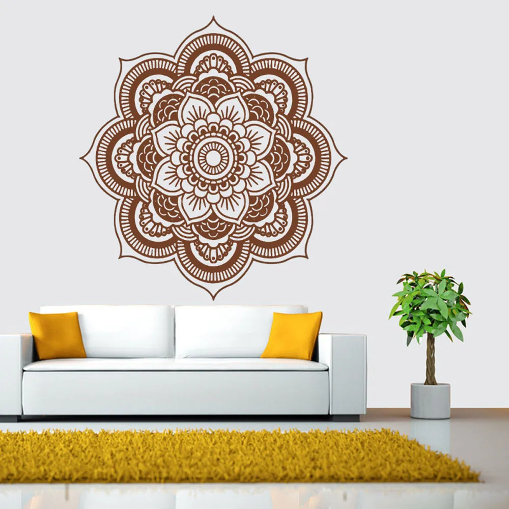 Retro Vintage Mandala Flower Pattern Indian Bedroom TV Wall Sticker Decal Mural Living Room Home Sofa Decoration Poster | Дом и сад