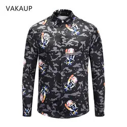 Мужская одежда 2018 Мужская s рубашка черная одежда Camisa Masculina гавайская рубашка мужская с длинным рукавом Повседневная приталенная Мужская s