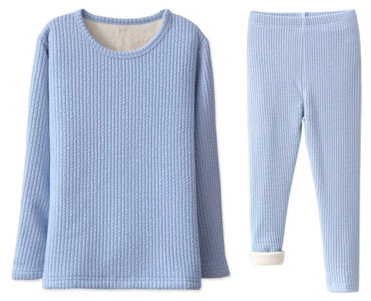 Детские свитера на осень и зиму, вельветовый утепленный Базовый комплект для мальчиков и девочек, теплая одежда, детский джемпер - Цвет: Небесно-голубой