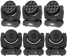 6xLot LED Moving Head Wash Light 12x12W RGBW 4in1 Quad Color High Power Stage DJ Disco Laser Projector DMX Party Lights by DHL
