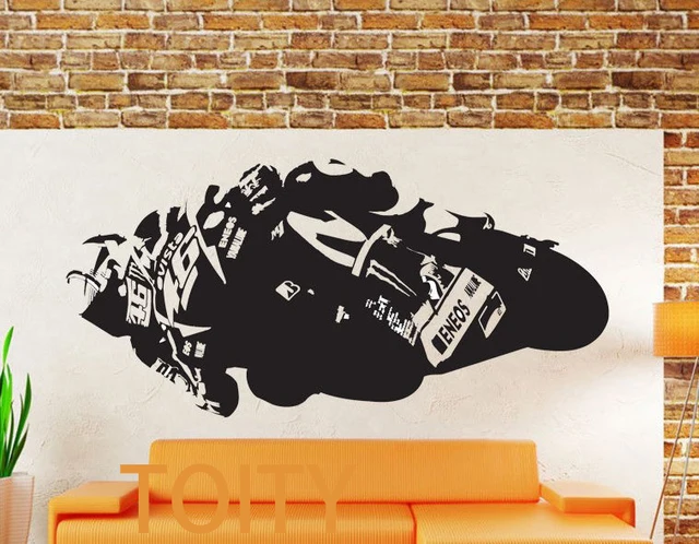 valentino rossi vinyl decal yamaha m1 wall sticker sport motogp