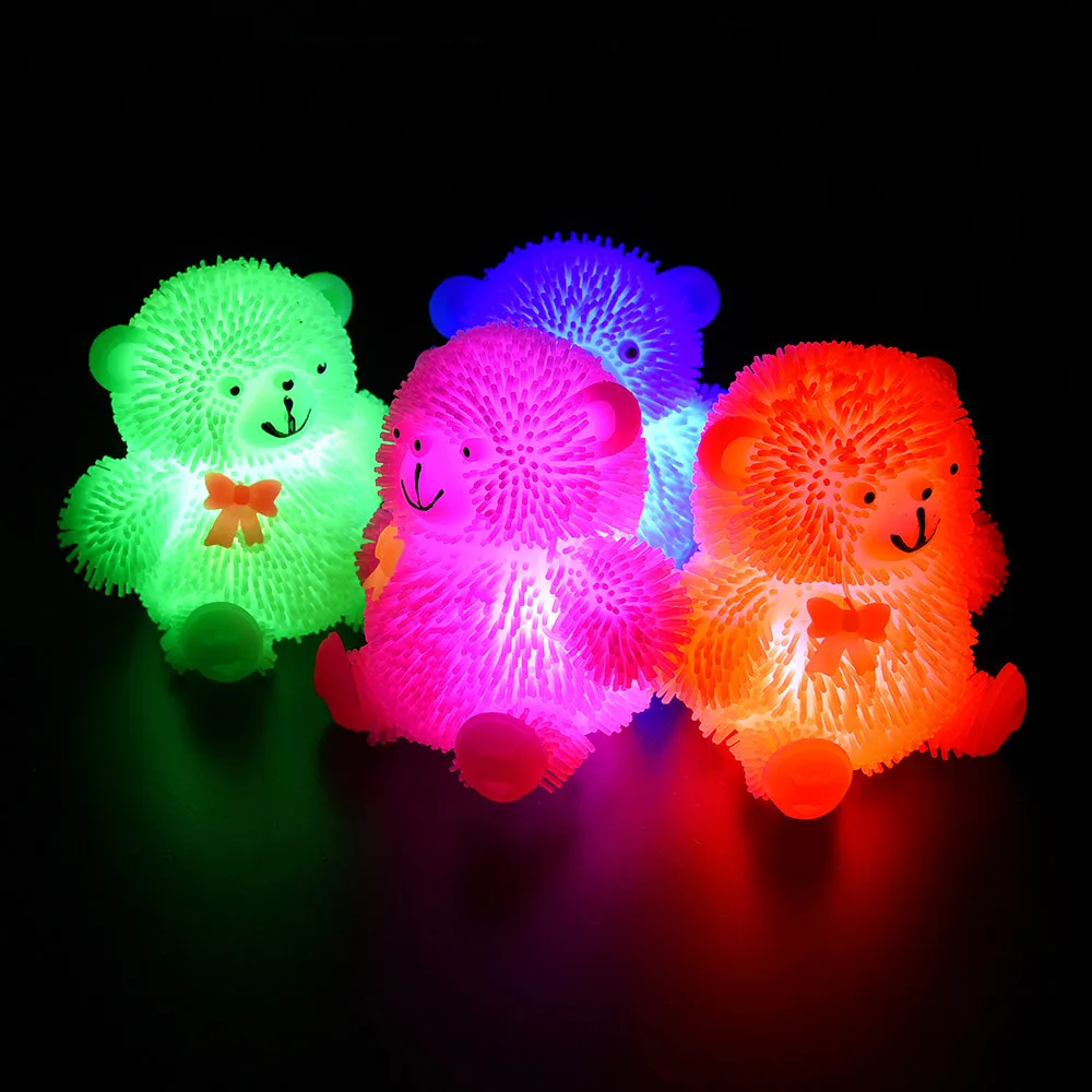 

Creative funny Magic 9CM Novelty Flashing Puffer Cute Bear Squidgy Sensory Toy Activity and Play Ball Gift A# dropship