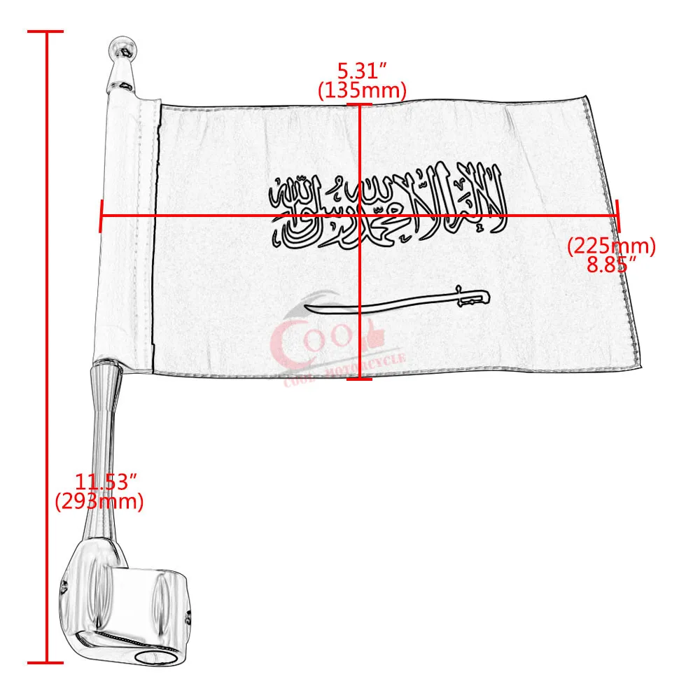 Священный арабский флаг хромированный Столб Декоративный Флаг мачта комплект багажная Стойка подходит для Honda Goldwing GL1800 GL1500 GL1200 новое поступление