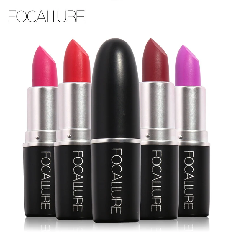 

New Brand Beauty Makeup Red Lips Long Lasting Lip Tint Batom Cosmetics Nude Pigment FOCALLURE Lipstick Matte Lips Lots